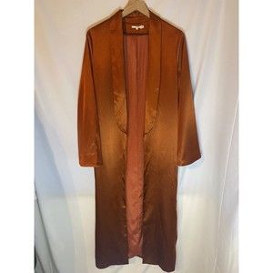 Tularose Satin Long Flared Sleeve Rust Robe Size S